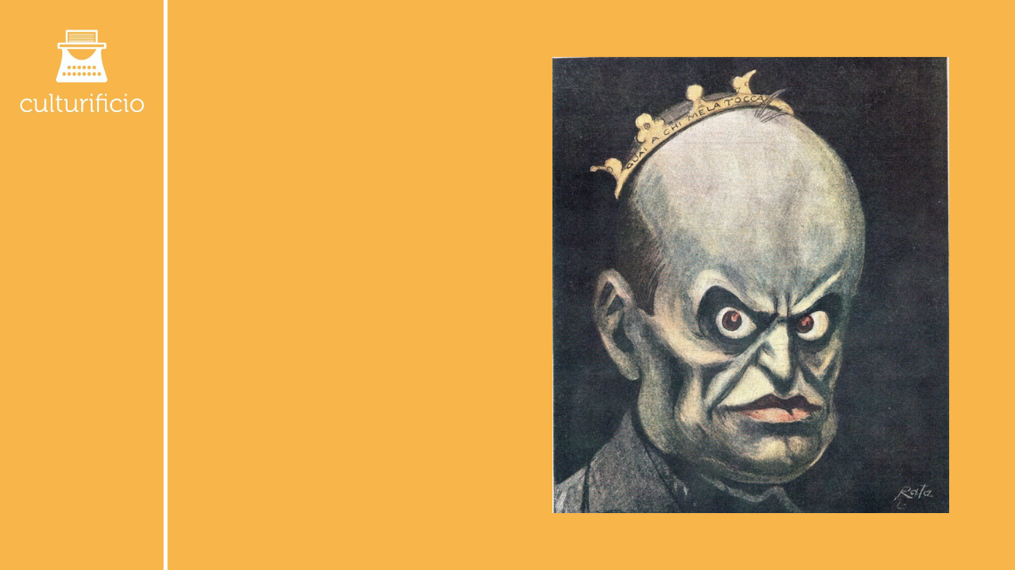 Mussolini il teratocefalo e la caricatura